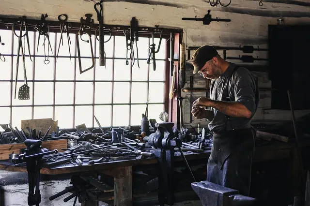 adult, artisan, tools, workshop, craftsman, equipments, indoors, man, metal, person, production, skill, work, work area, working, workspace, tools, tools, tools, workshop, workshop