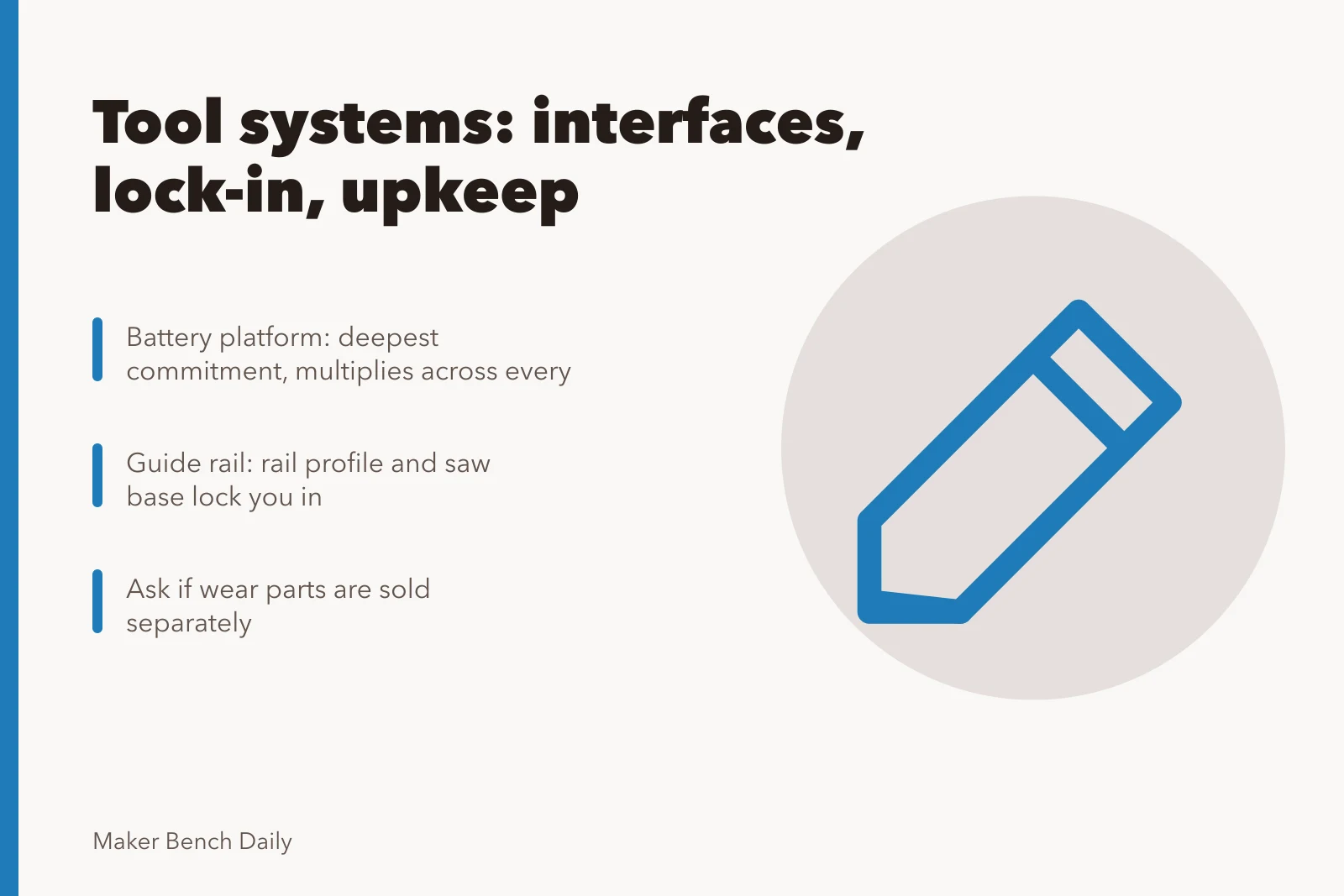 Comparison of maker tool system interfaces, lock-in costs, and upkeep. Maker tool systems compared: price is the wrong place to start