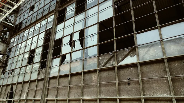 broken windows, abandoned, old building, storage, workshop, factory, architecture, construction, steel. Before-and-after workshop makeovers leave things out of the photo